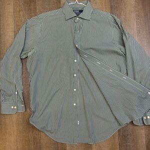 Ralph Lauren Green Striped Button Down Shirt